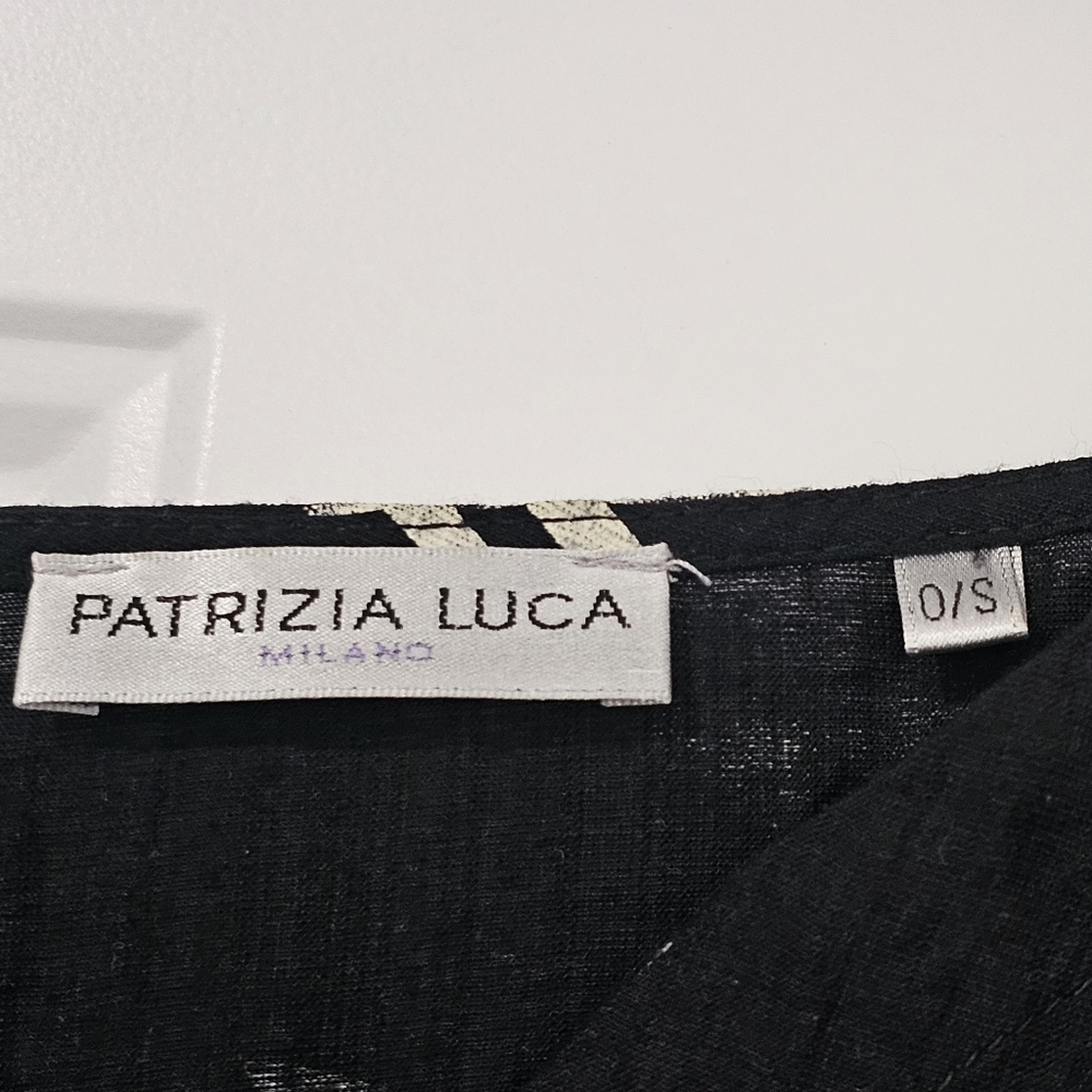 Patrizia Luca Black and White Abstract Women's Top Lagon Size 0/S{Extra Small} - Picture 5 of 11